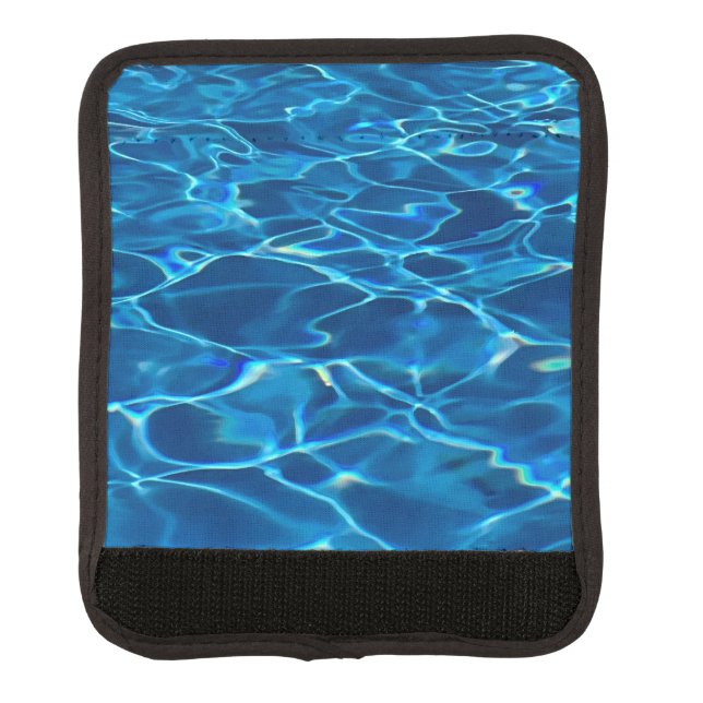 Dark Blue Pool Water  Luggage Handle Wrap (Front)