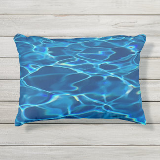 Dark Blue Pool Water Outdoor Pillow