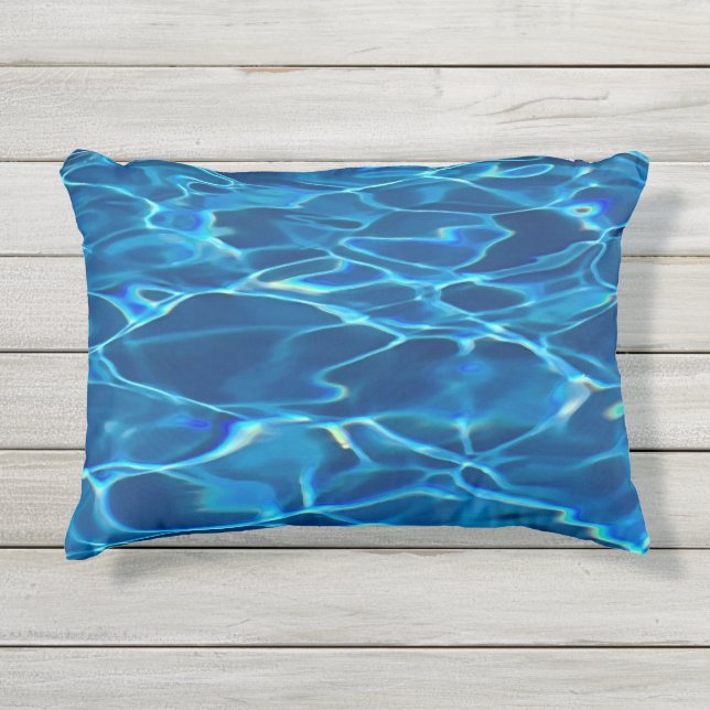 Dark Blue Pool Water  Outdoor Pillow (Front)