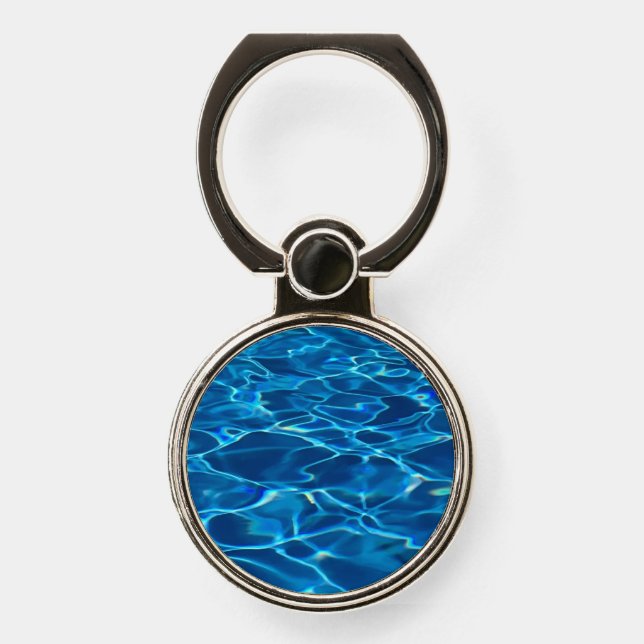 Dark Blue Pool Water  Phone Ring Stand (Front)