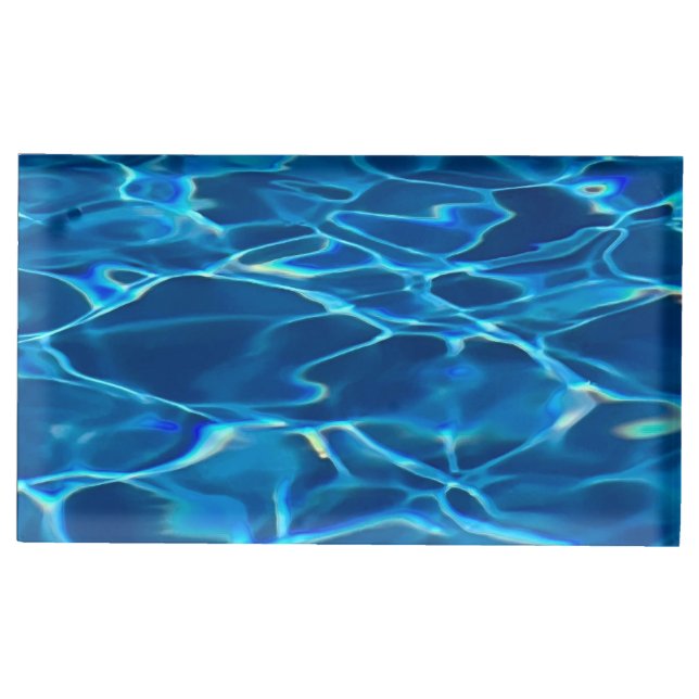 Dark Blue Pool Water  Place Card Holder (Front)