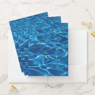 Dark Blue Pool Water Pocket Folder