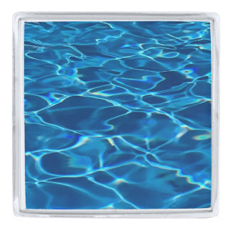 Dark Blue Pool Water  Silver Finish Lapel Pin