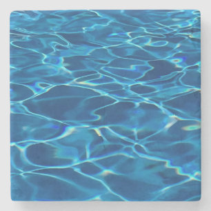 Dark Blue Pool Water  Stone Coaster