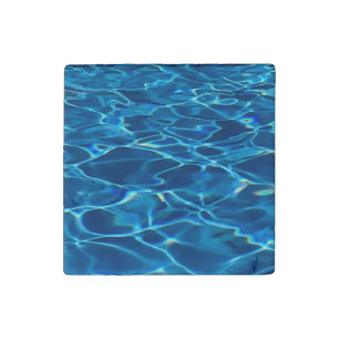 Dark Blue Pool Water Stone Magnet