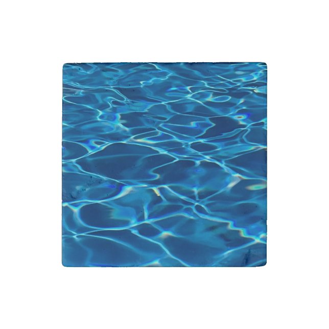 Dark Blue Pool Water  Stone Magnet (Front)