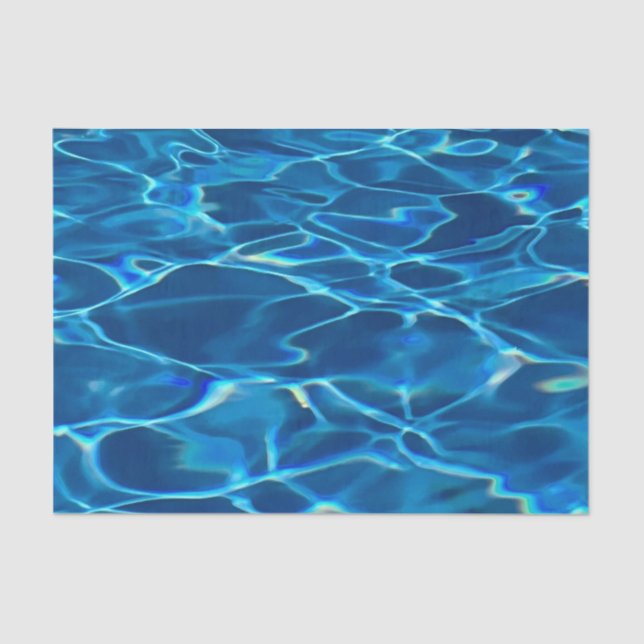 Dark Blue Pool Water  Tissue Paper (Front)