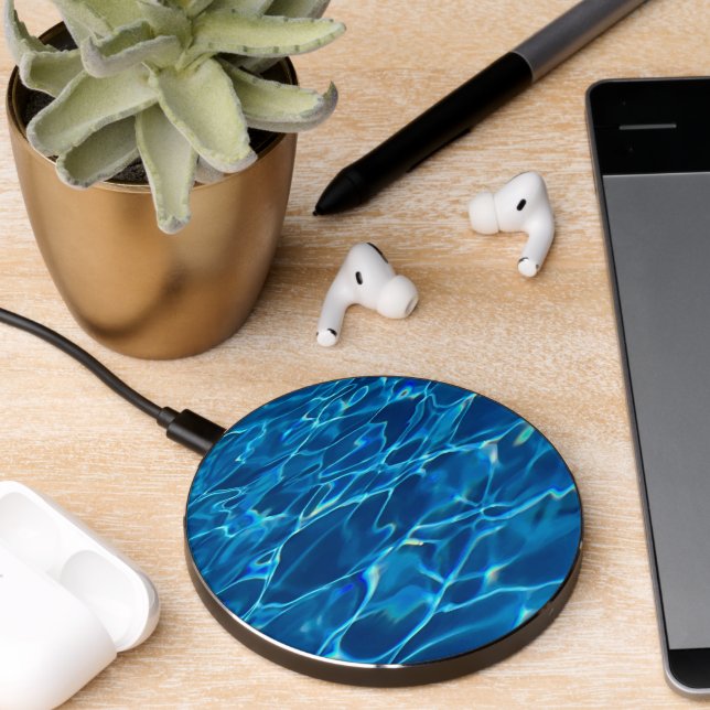 Dark Blue Pool Water  Wireless Charger (Desk 2)