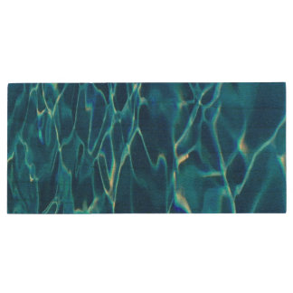Dark Blue Pool Water  Wood Flash Drive