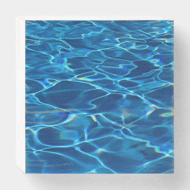 Dark Blue Pool Water  Wooden Box Sign (Front Horizontal)