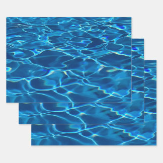 Dark Blue Pool Water  Wrapping Paper Sheets