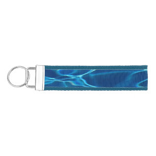 Dark Blue Pool Water  Wrist Keychain