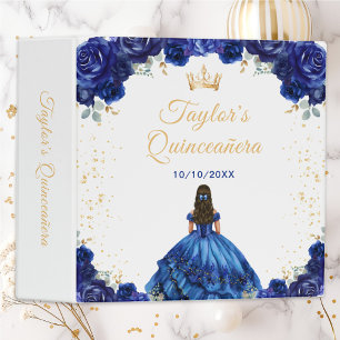 Dark Blue Princess Quinceañera 3 Ring Binder