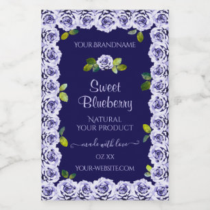 Dark Blue Product Packaging Labels Cool Rose Frame