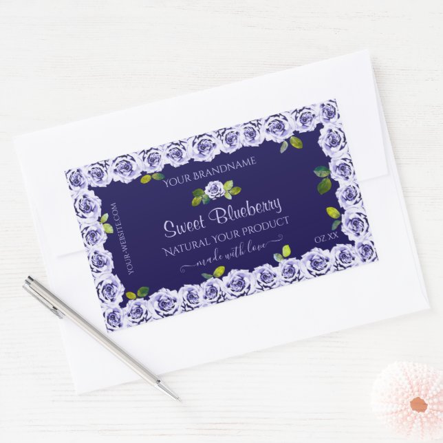 Dark Blue Product Packaging Labels Cool Rose Frame (Envelope)