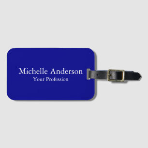 Dark Blue Professional Minimalist Modern Plain Luggage Tag