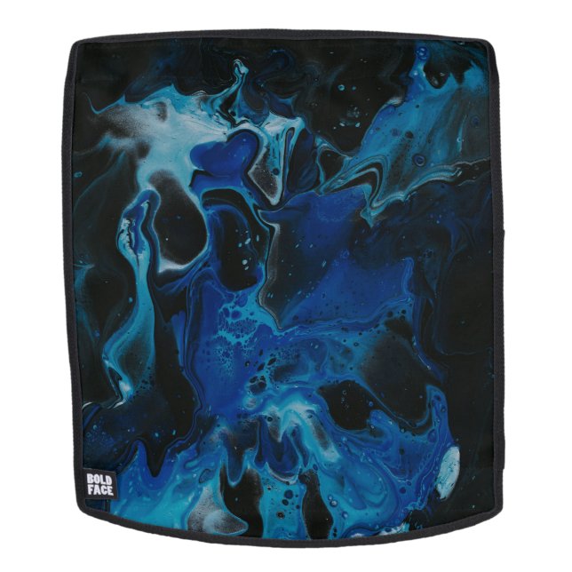 Dark blue psychedelic liquid backpack (Removable Face)