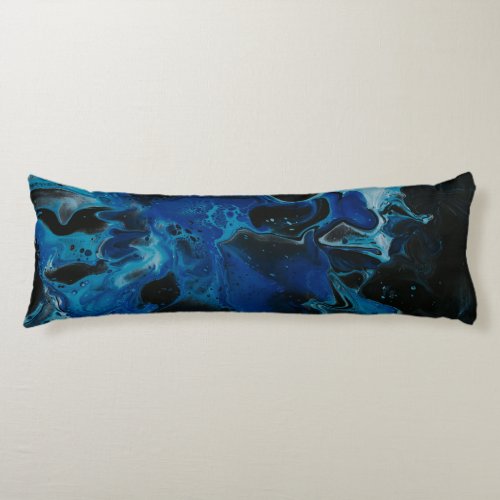 Dark blue psychedelic liquid body pillow
