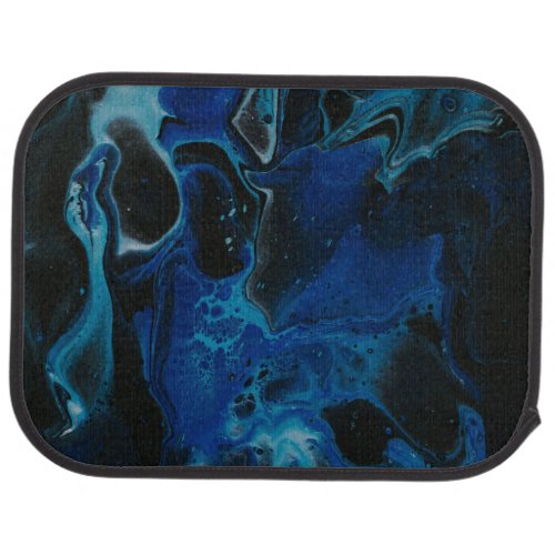 Dark blue psychedelic liquid car floor mat