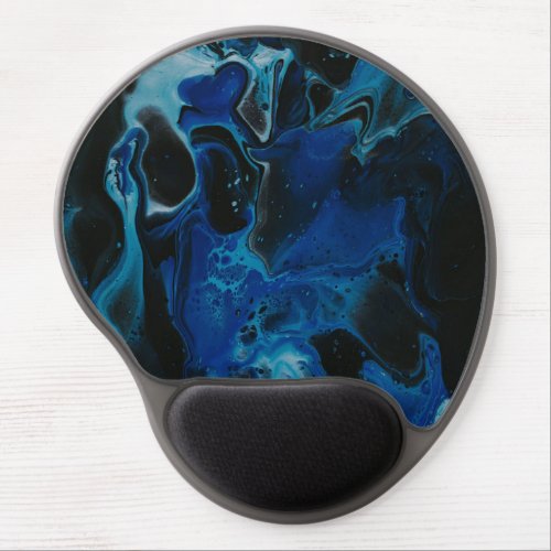 Dark blue psychedelic liquid gel mouse pad