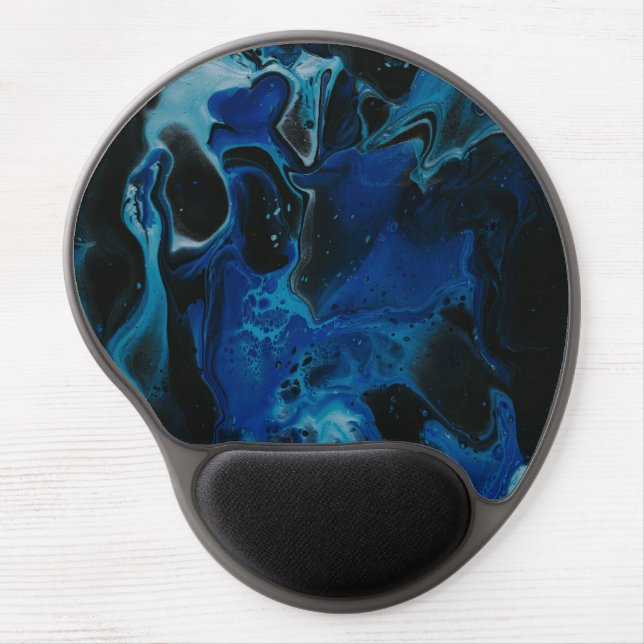 Dark blue psychedelic liquid gel mouse pad (Front)