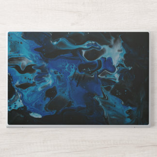 Dark blue psychedelic liquid HP laptop skin