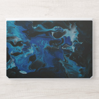 Dark blue psychedelic liquid HP laptop skin