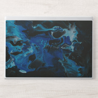 Dark blue psychedelic liquid HP laptop skin