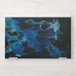 Dark blue psychedelic liquid HP laptop skin