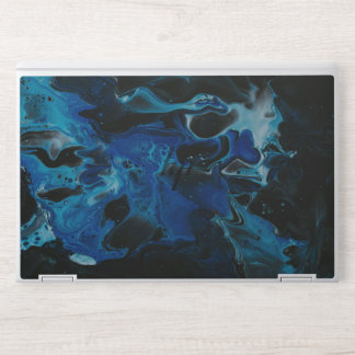 Dark blue psychedelic liquid HP laptop skin