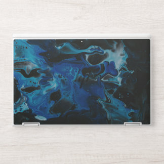 Dark blue psychedelic liquid HP laptop skin