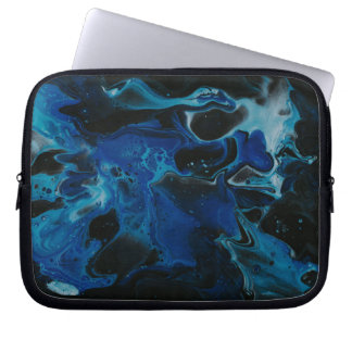 Dark blue psychedelic liquid laptop sleeve