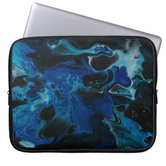 Dark blue psychedelic liquid laptop sleeve