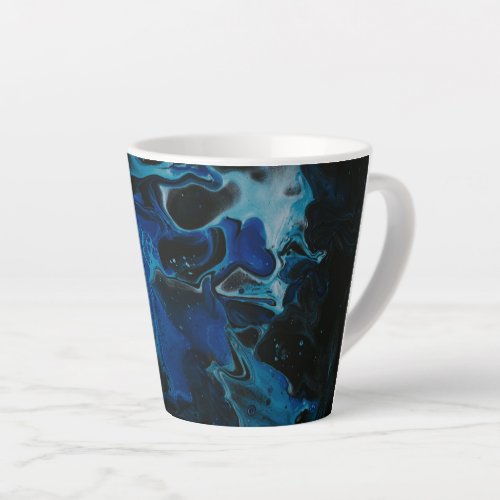 Dark blue psychedelic liquid latte mug