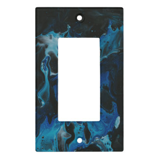 Dark blue psychedelic liquid light switch cover