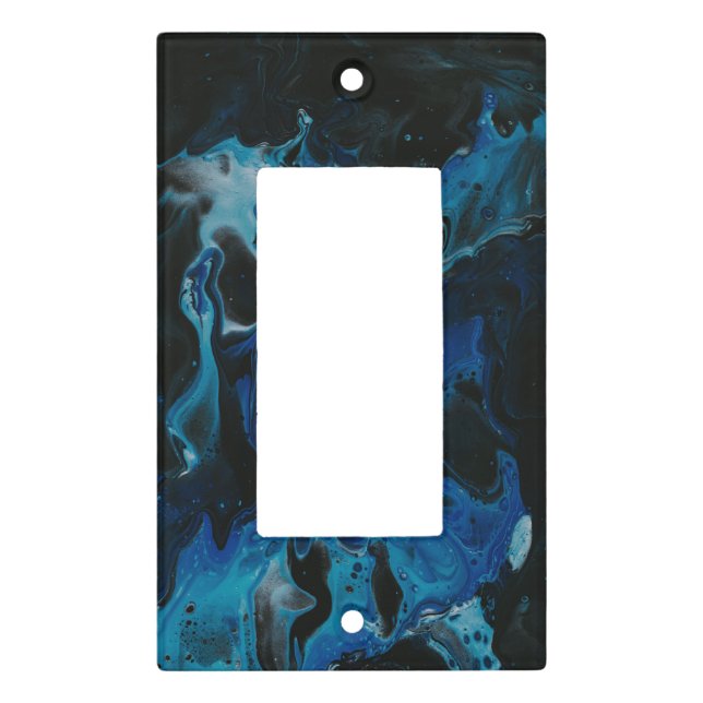 Dark blue psychedelic liquid light switch cover (Front)