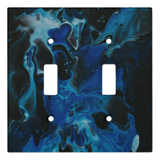Dark blue psychedelic liquid light switch cover