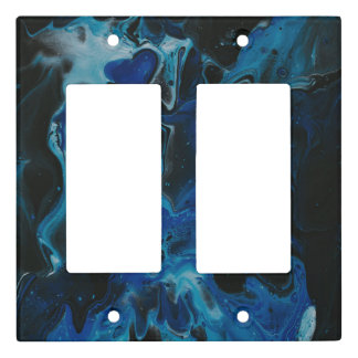 Dark blue psychedelic liquid light switch cover