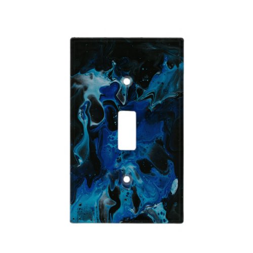 Dark blue psychedelic liquid light switch cover
