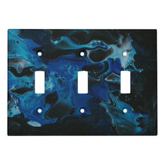 Dark blue psychedelic liquid light switch cover