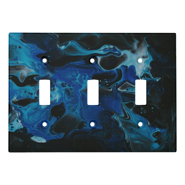 Dark blue psychedelic liquid light switch cover (Front)