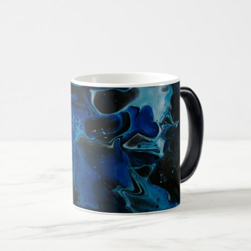 Dark blue psychedelic liquid magic mug