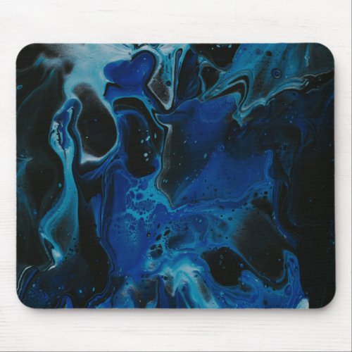 Dark blue psychedelic liquid mouse pad