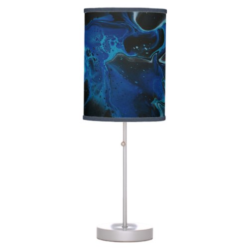 Dark blue psychedelic liquid table lamp