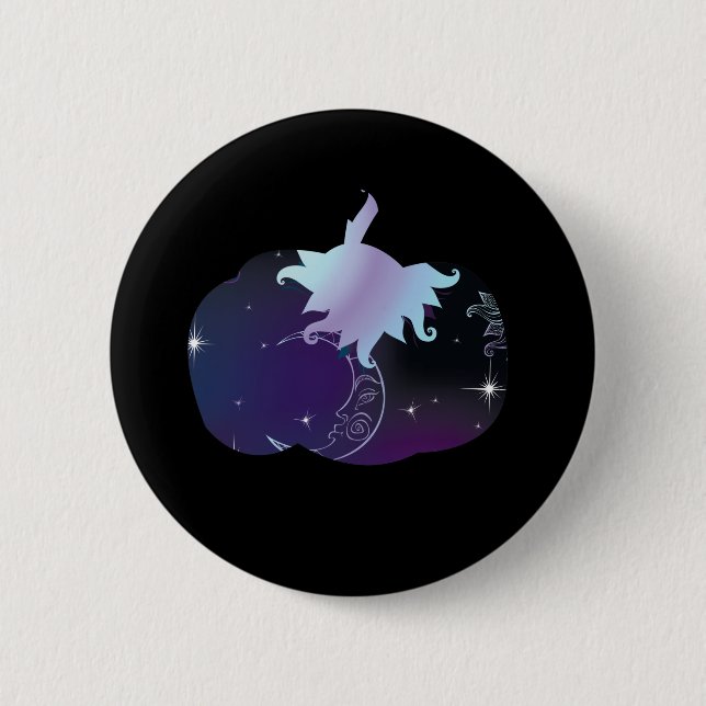 Dark Blue Pumpkin Button (Front)
