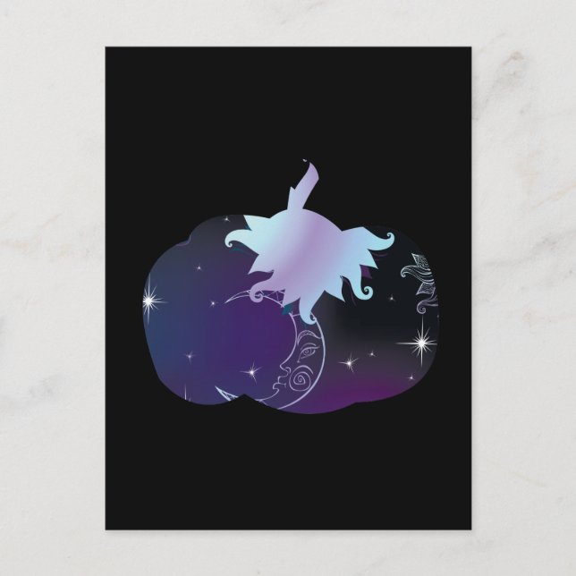 Dark Blue Pumpkin Postcard (Front)