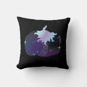 Dark Blue Pumpkin Throw Pillow