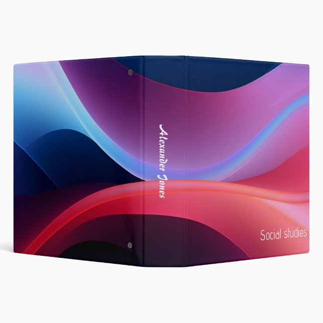Dark blue purple abstract  initial  3 ring binder (Background)
