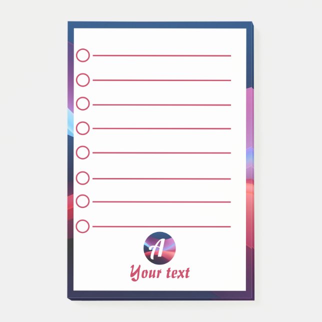 Dark blue purple abstract  initial Notes (Front)