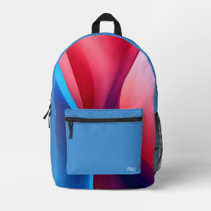 Dark blue purple abstract  school  printed backpack
